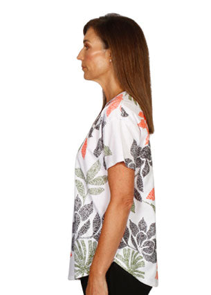 Leaf Print Crew Top