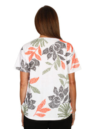 Leaf Print Crew Top