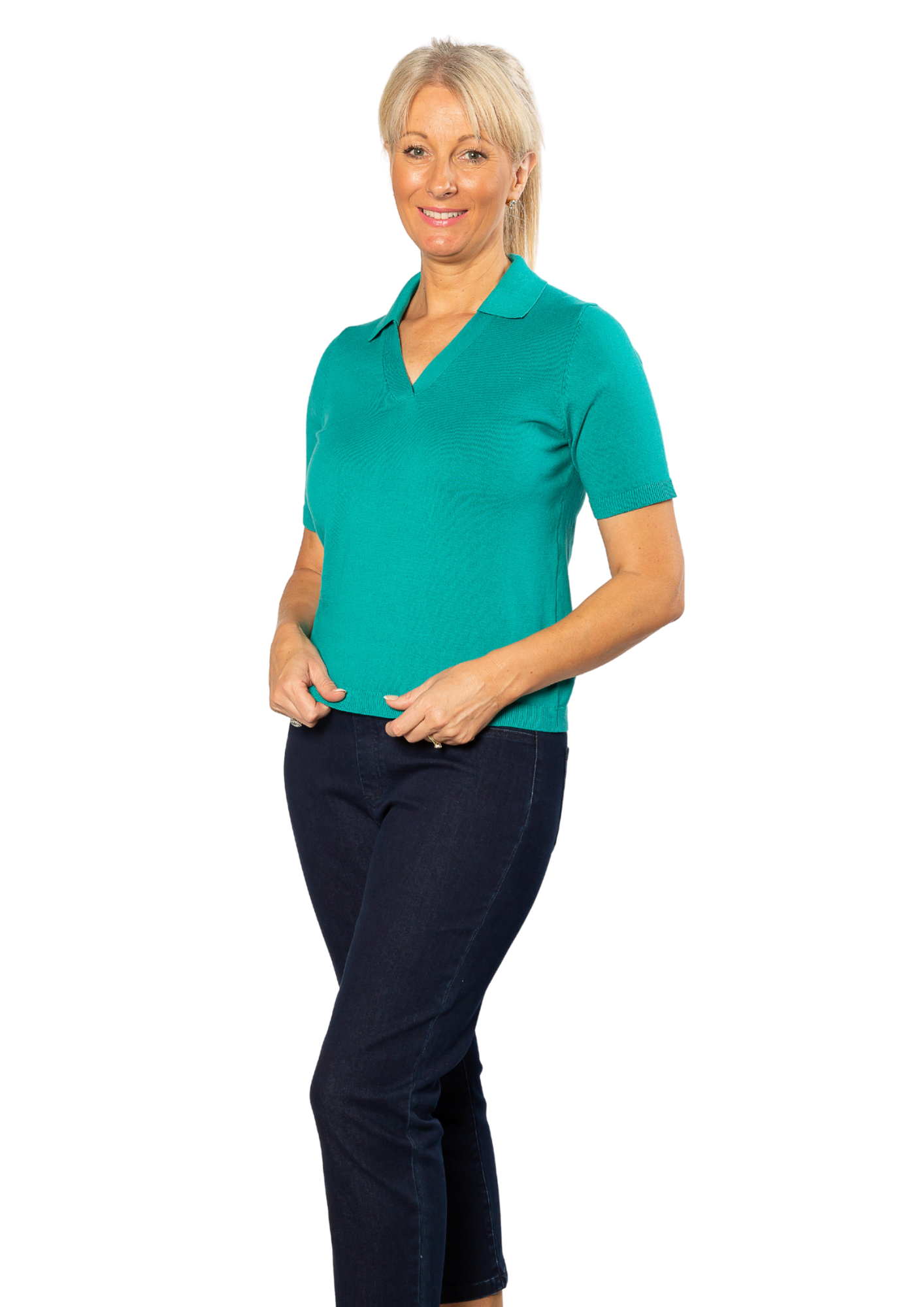 Johnny Collar Cotton Knit Polo Top