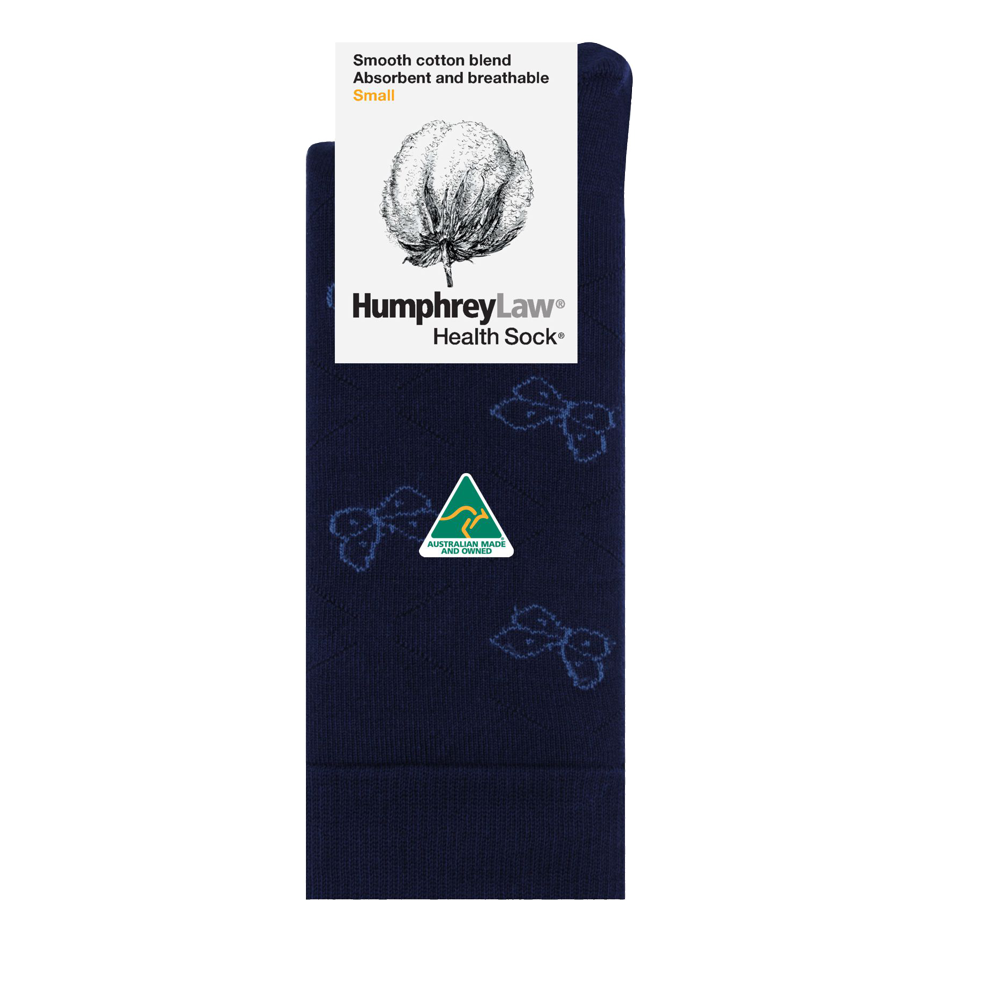 Butterfly 85% Mercerised Cotton Patterned Health Sock
