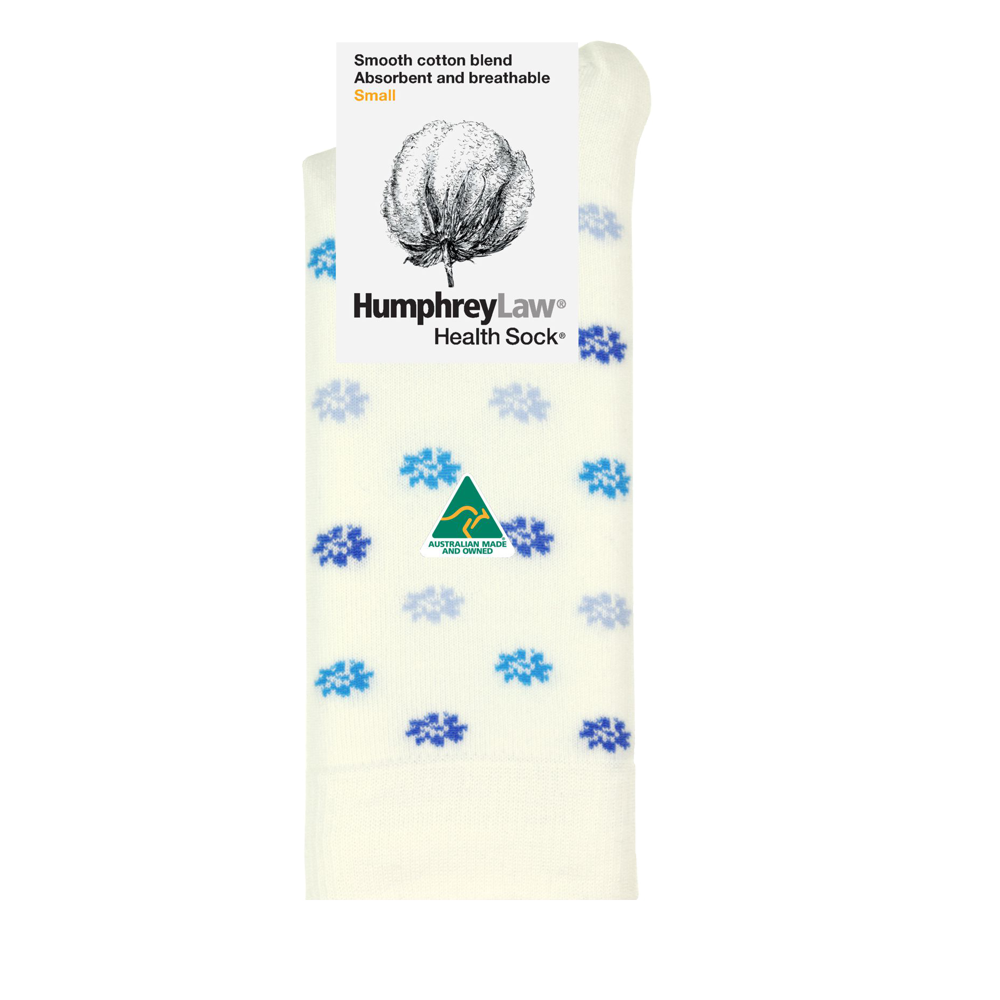 Daisy 85% Mercerised Cotton Patterned Health Sock