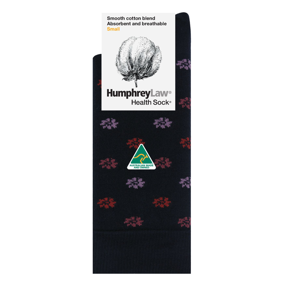 Daisy 85% Mercerised Cotton Patterned Health Sock