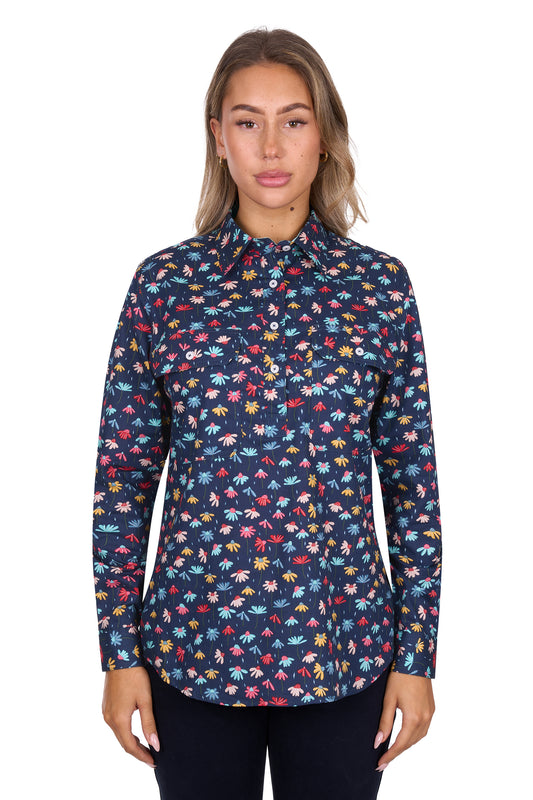 WMNS TORI 1/2 PLKT LS SHIRT
