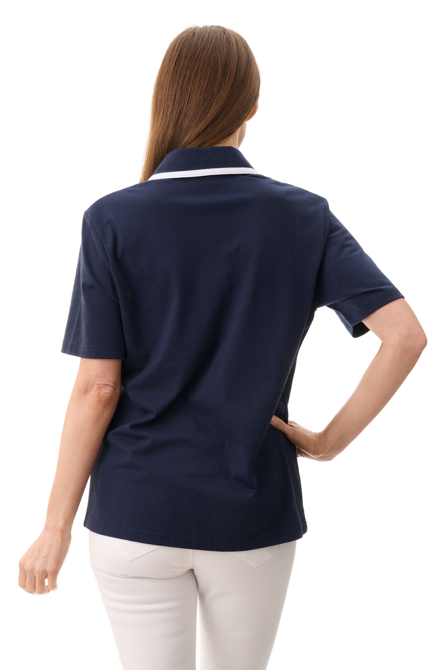 Contrast Zip Polo