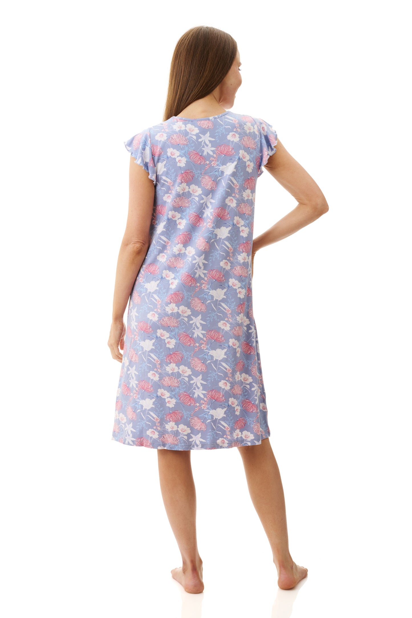 Barbara Flutter Sleeve Short Nightie
