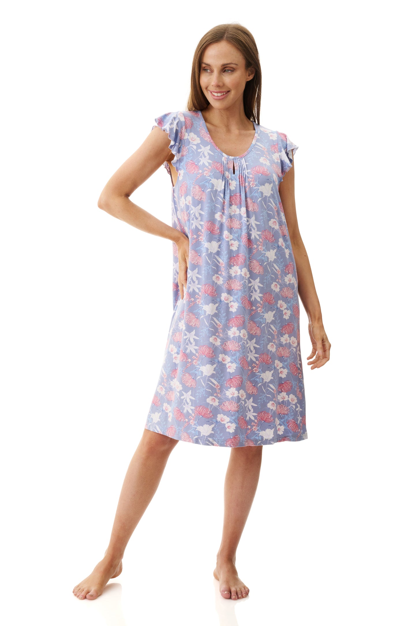 Barbara Flutter Sleeve Short Nightie