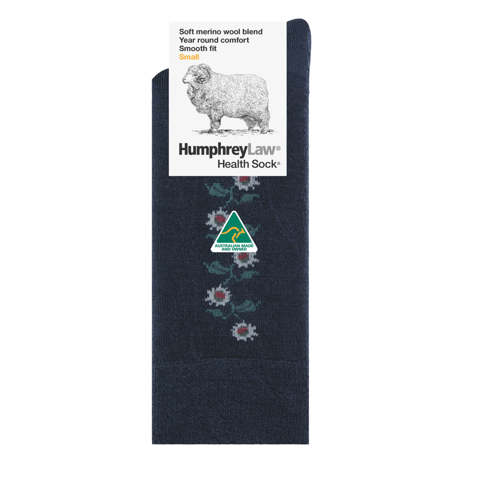 60% Fine Merino Wool Patterned Sunflower Health Sock