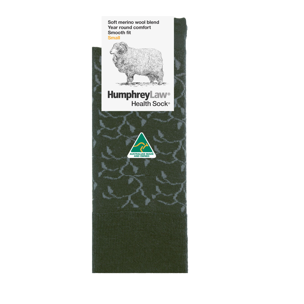 60% Fine Merino Wool Patterned Lacevine Health Sock