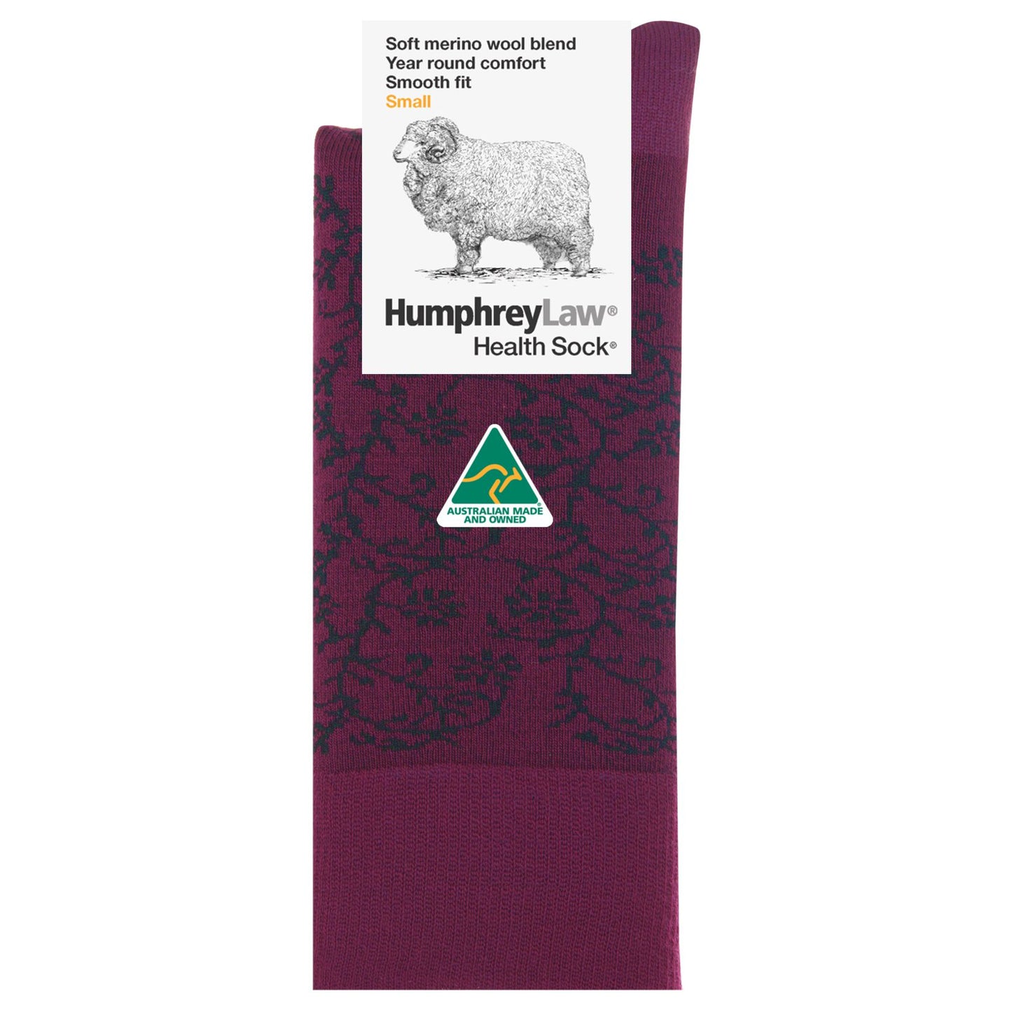 60% Fine Merino Wool Patterned Jasmin Health Sock