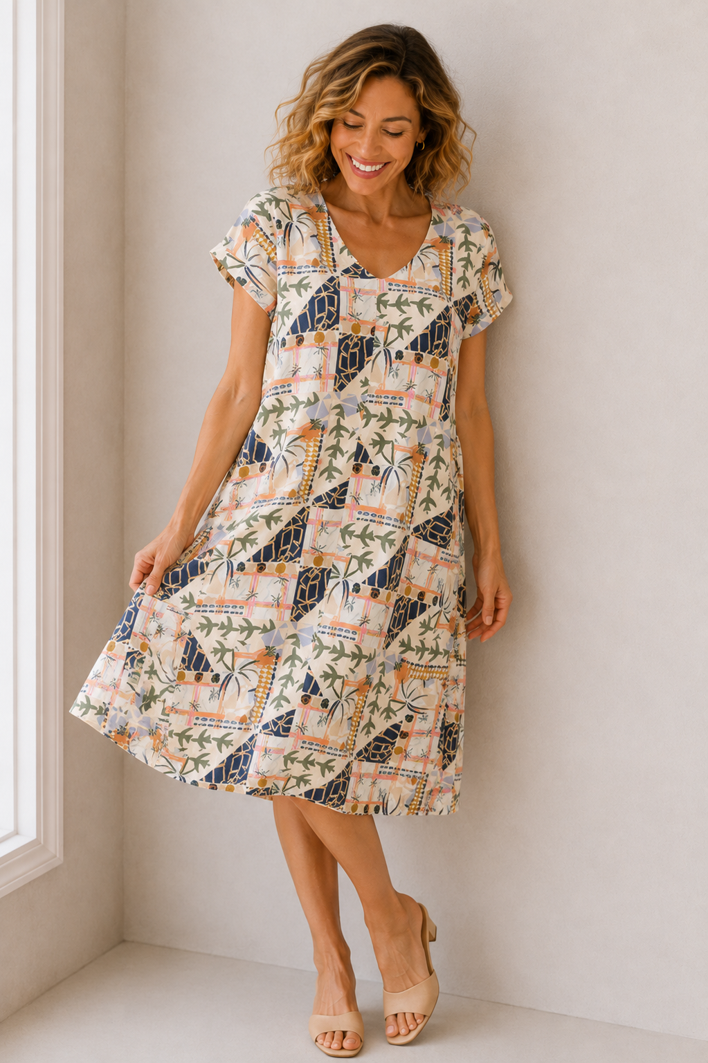 Edna Cap Sleeve Dress