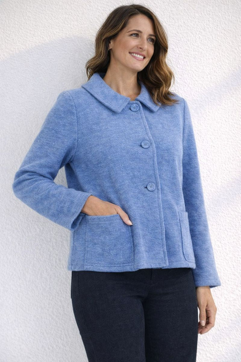 Pure Wool Collared Jacket