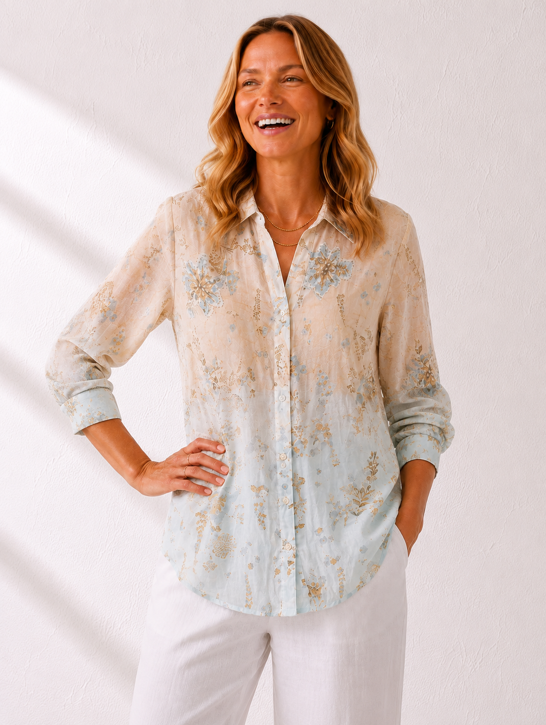 Floral Foil Print Shirt