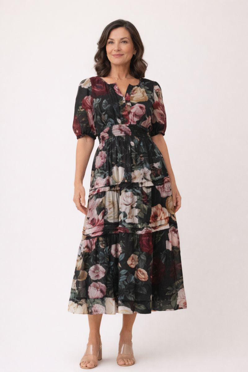 Short Sleeve Floral Dress