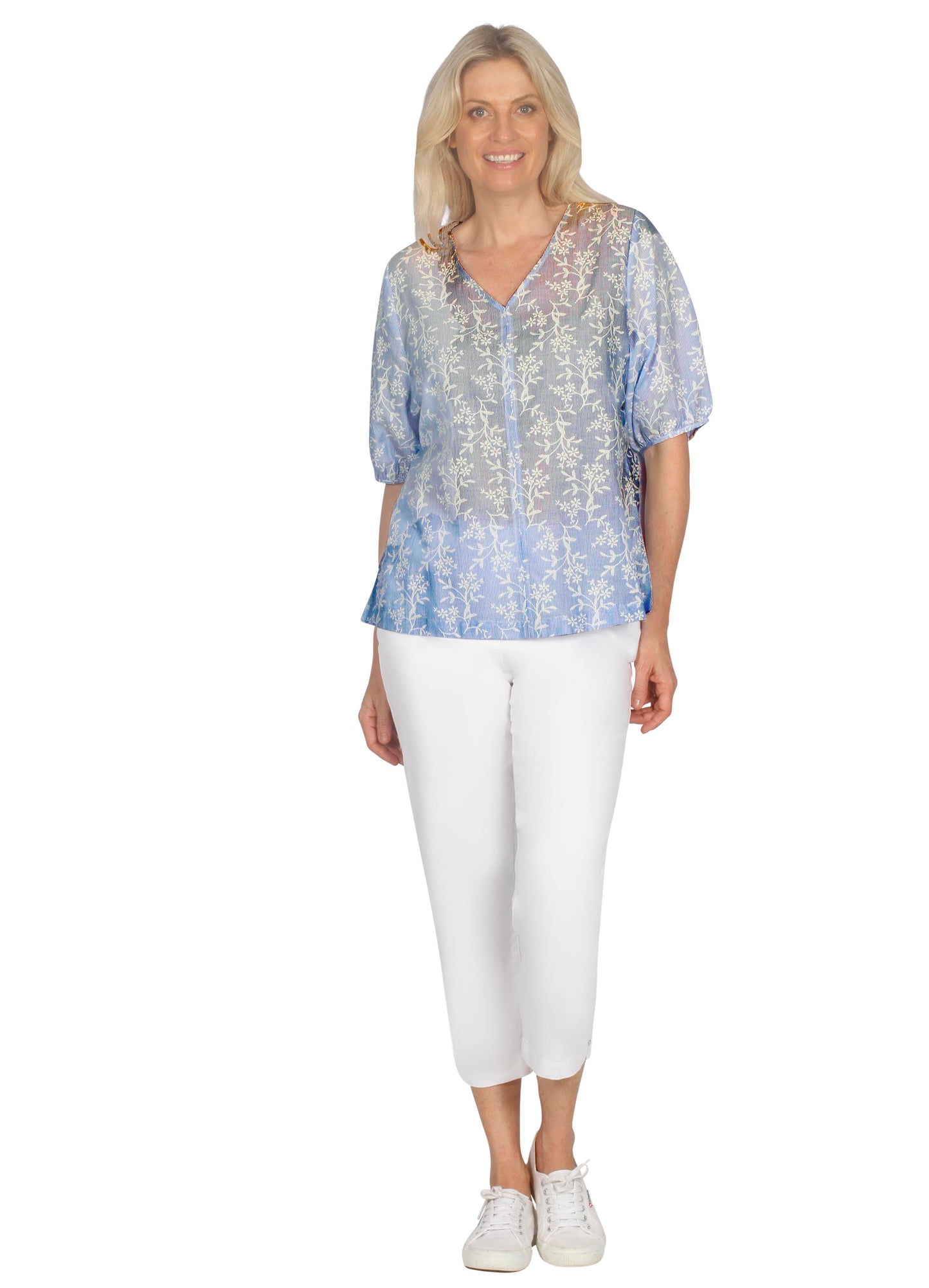 Stripe Embroidered Top