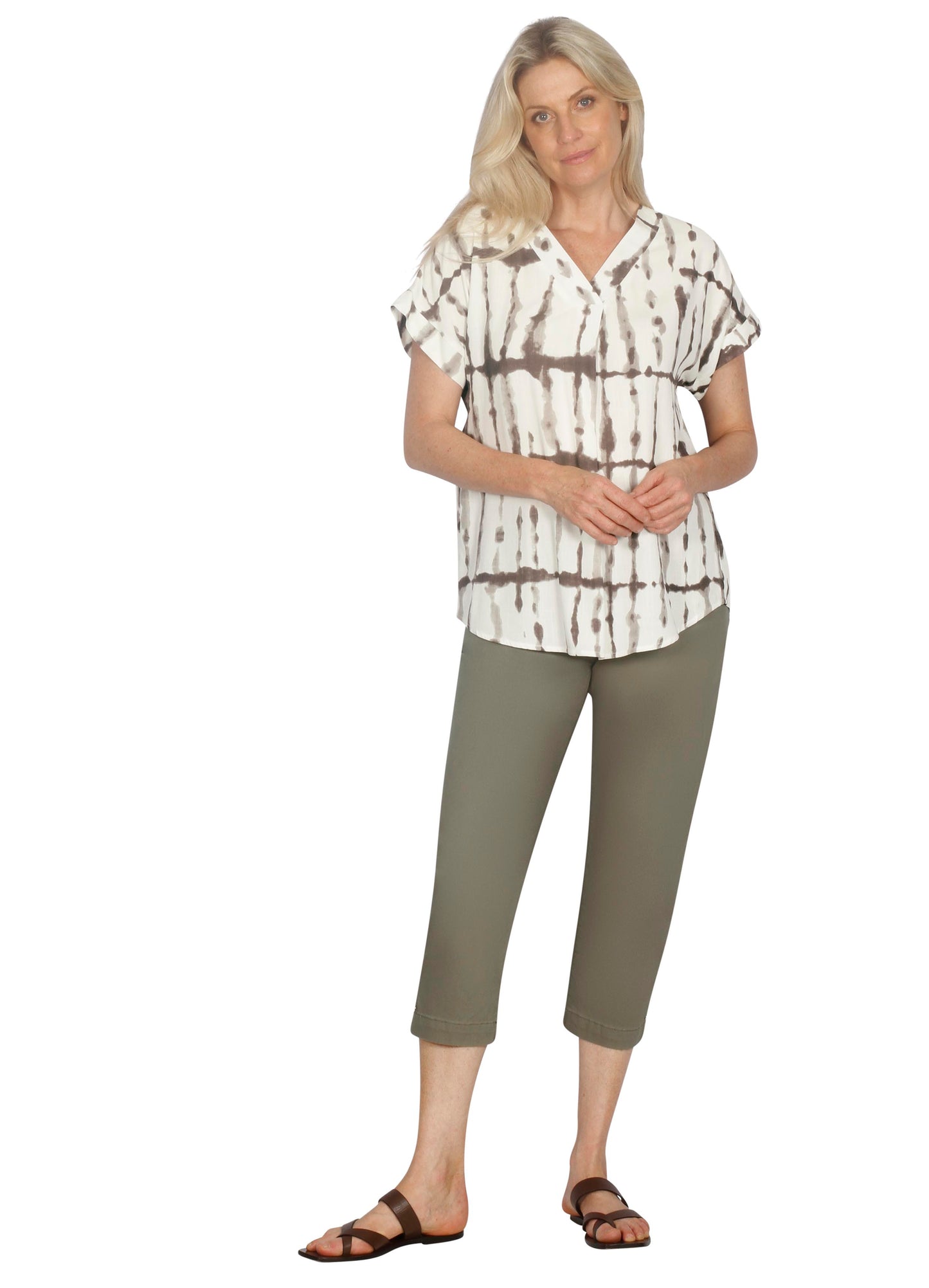 Khaki Print Top