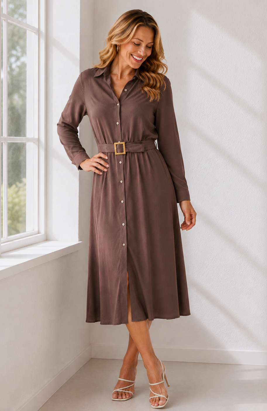 Button Through Shirt Dress