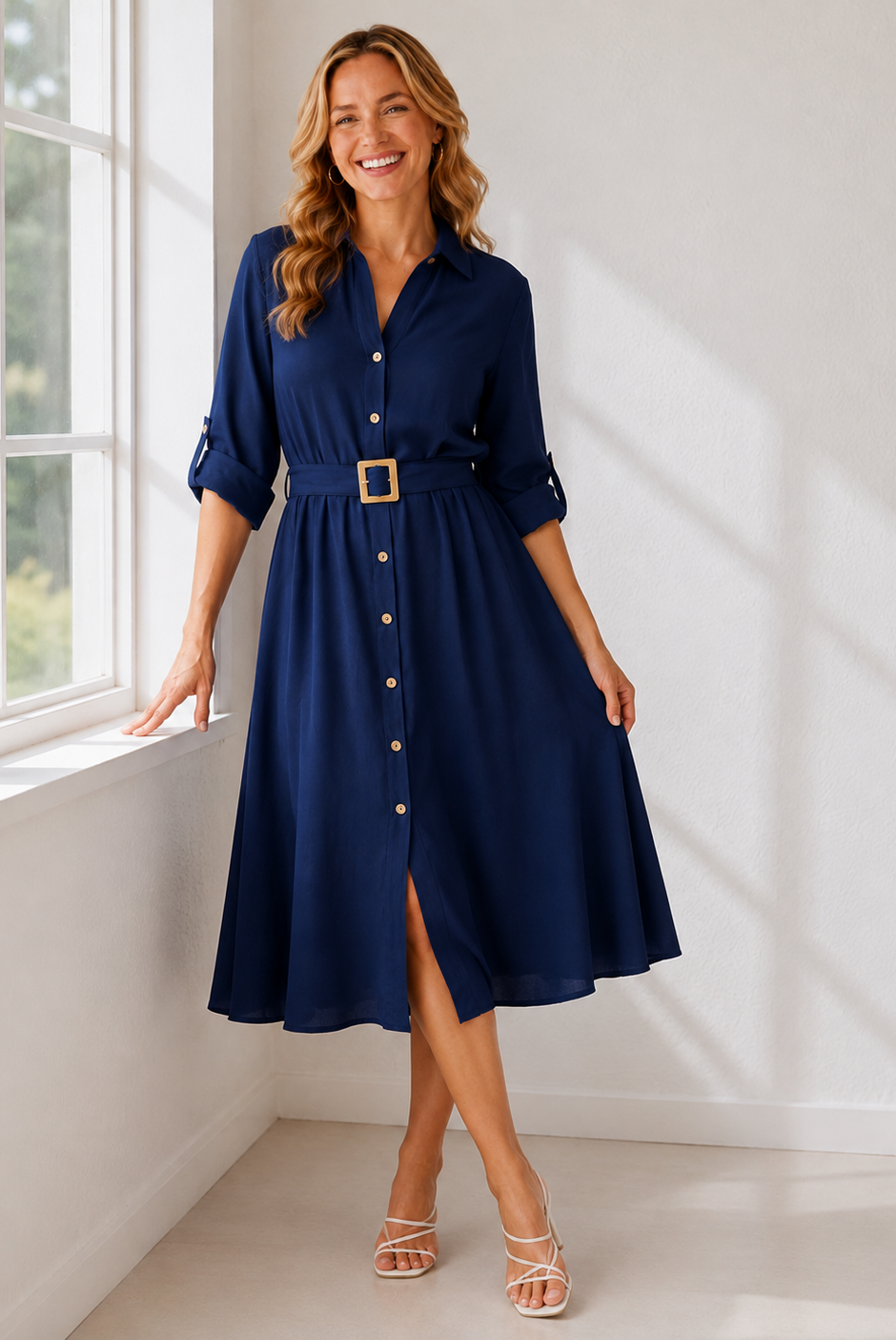 Button Through Shirt Dress