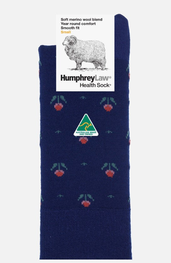 60% Fine Merino Wool Patterned Tulip Health Sock
