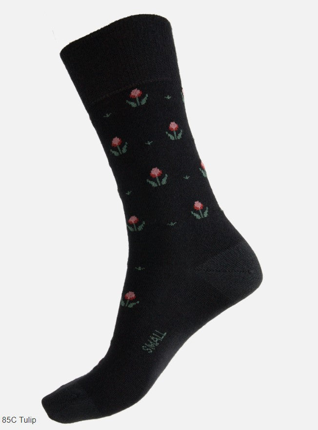 60% Fine Merino Wool Patterned Tulip Health Sock