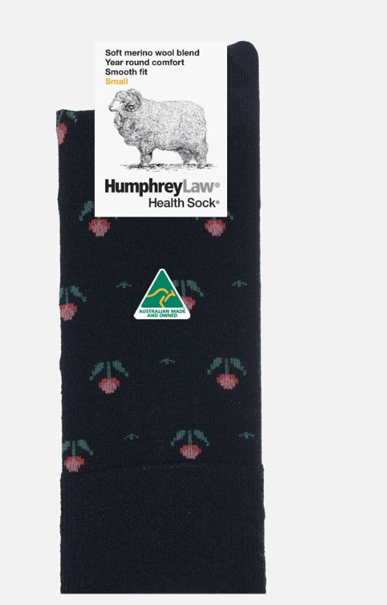60% Fine Merino Wool Patterned Tulip Health Sock