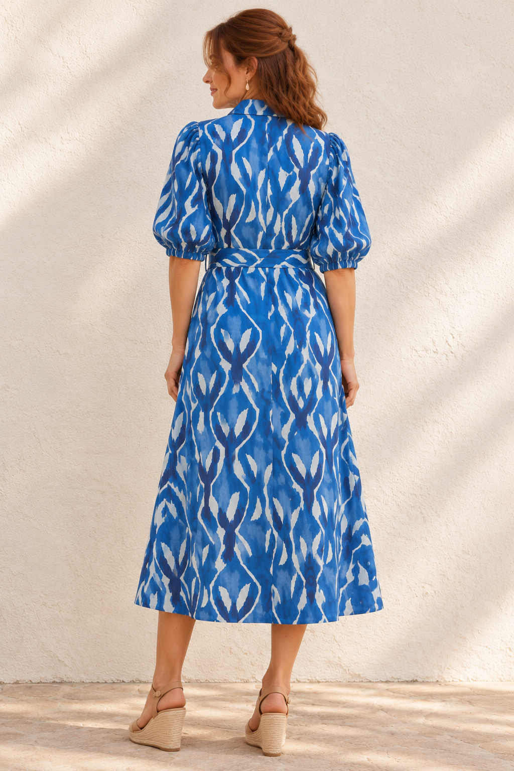 Printed Shirtmaker Dress with Belt