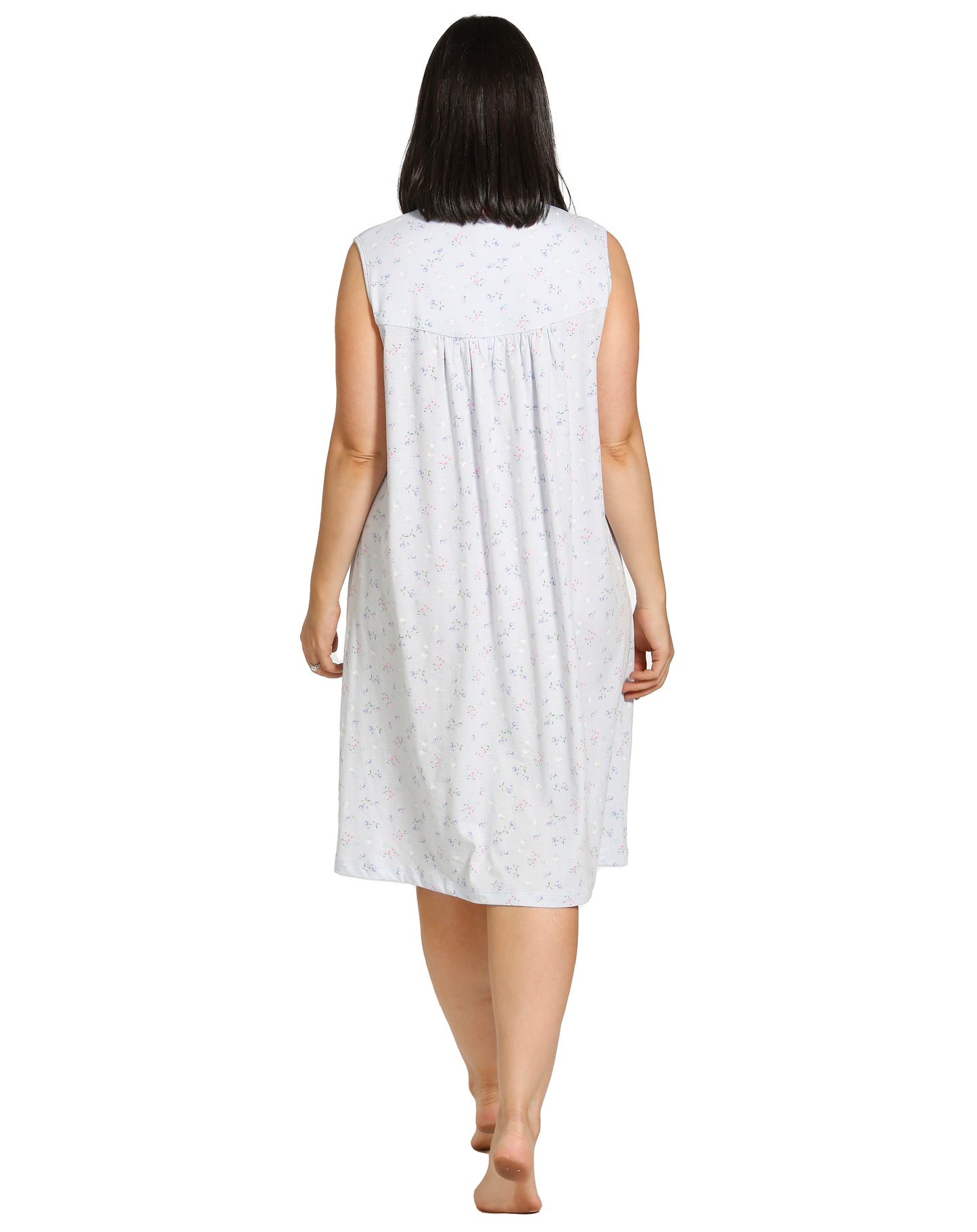 Spring Flowers Sleeveless Nite Mid Length