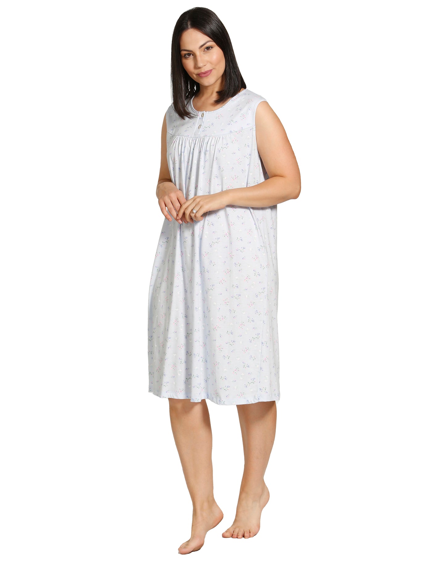 Spring Flowers Sleeveless Nite Mid Length
