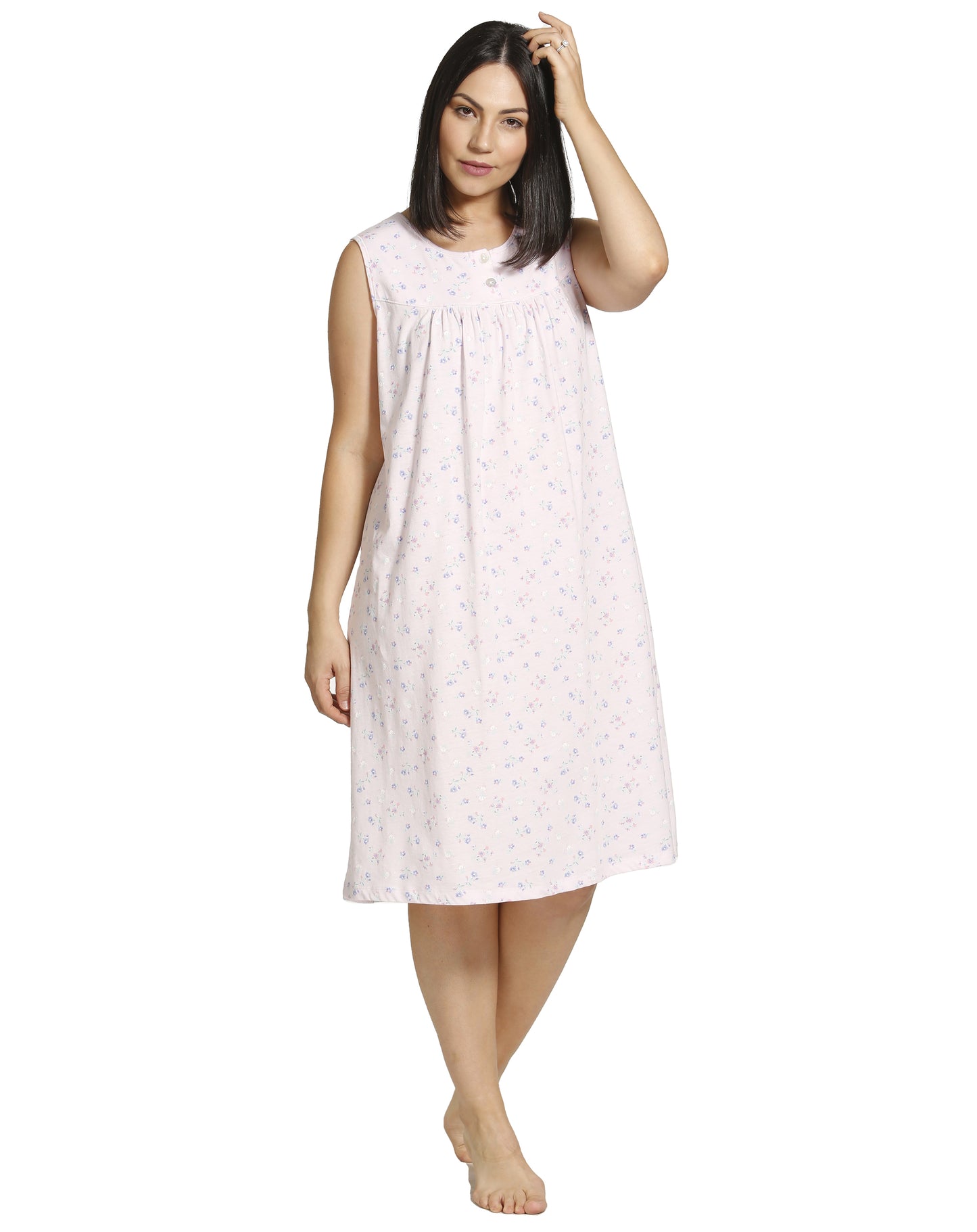 Spring Flowers Sleeveless Nite Mid Length