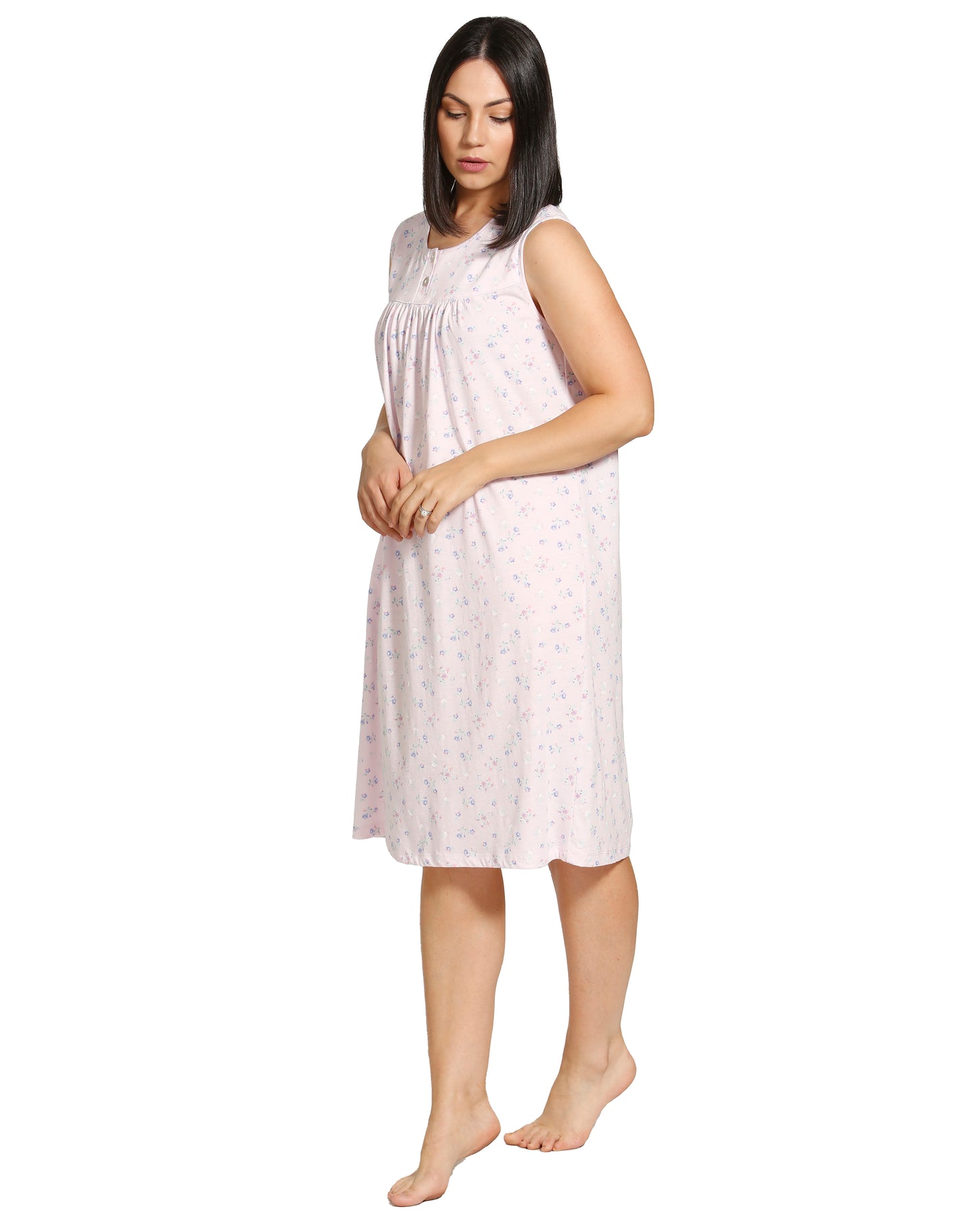 Spring Flowers Sleeveless Nite Mid Length