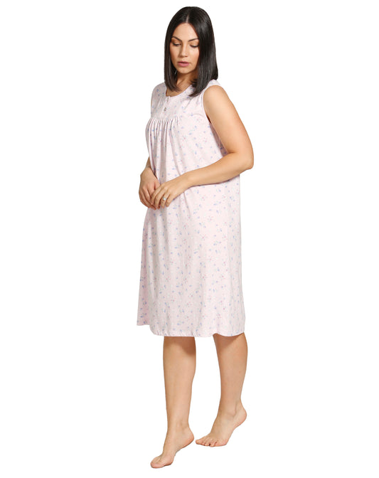 Spring Flowers Sleeveless Nite Mid Length