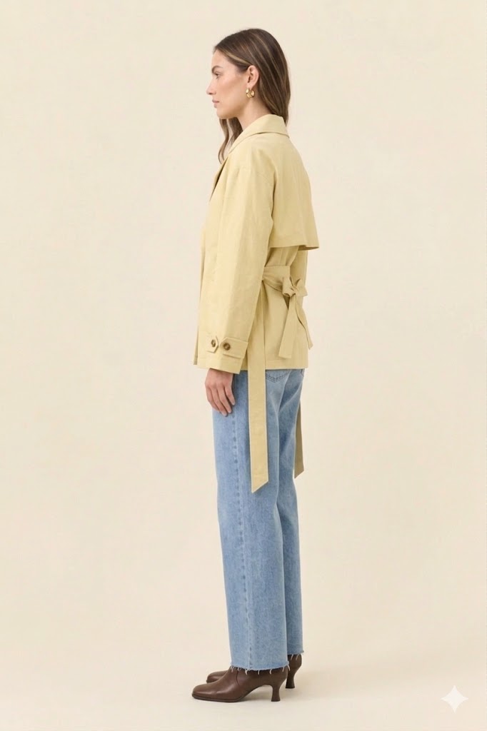 Farida Cropped Trench