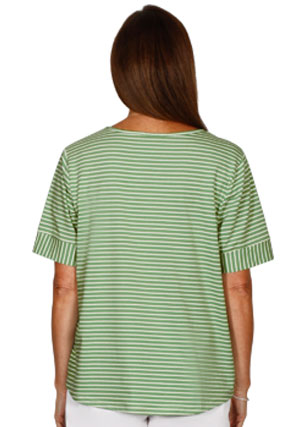 Stripe V Neck Tee