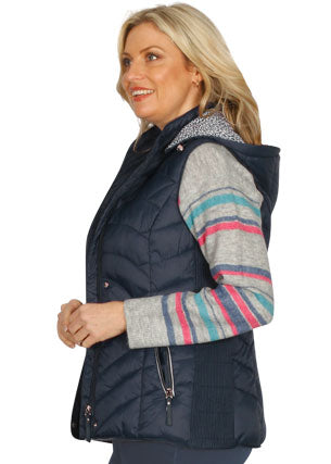 Puffer Vest with Print Lining