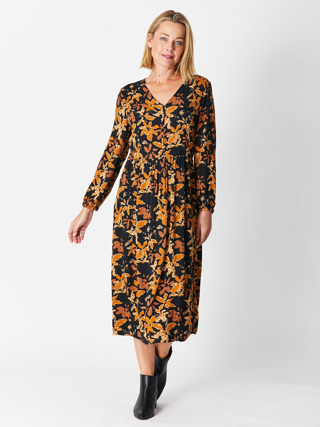 Toffee Floral Dress