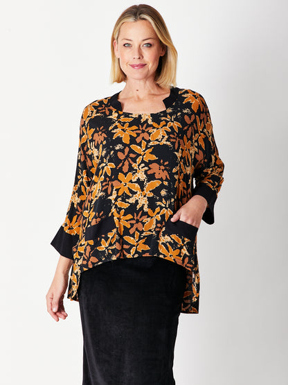 Toffee Floral Top