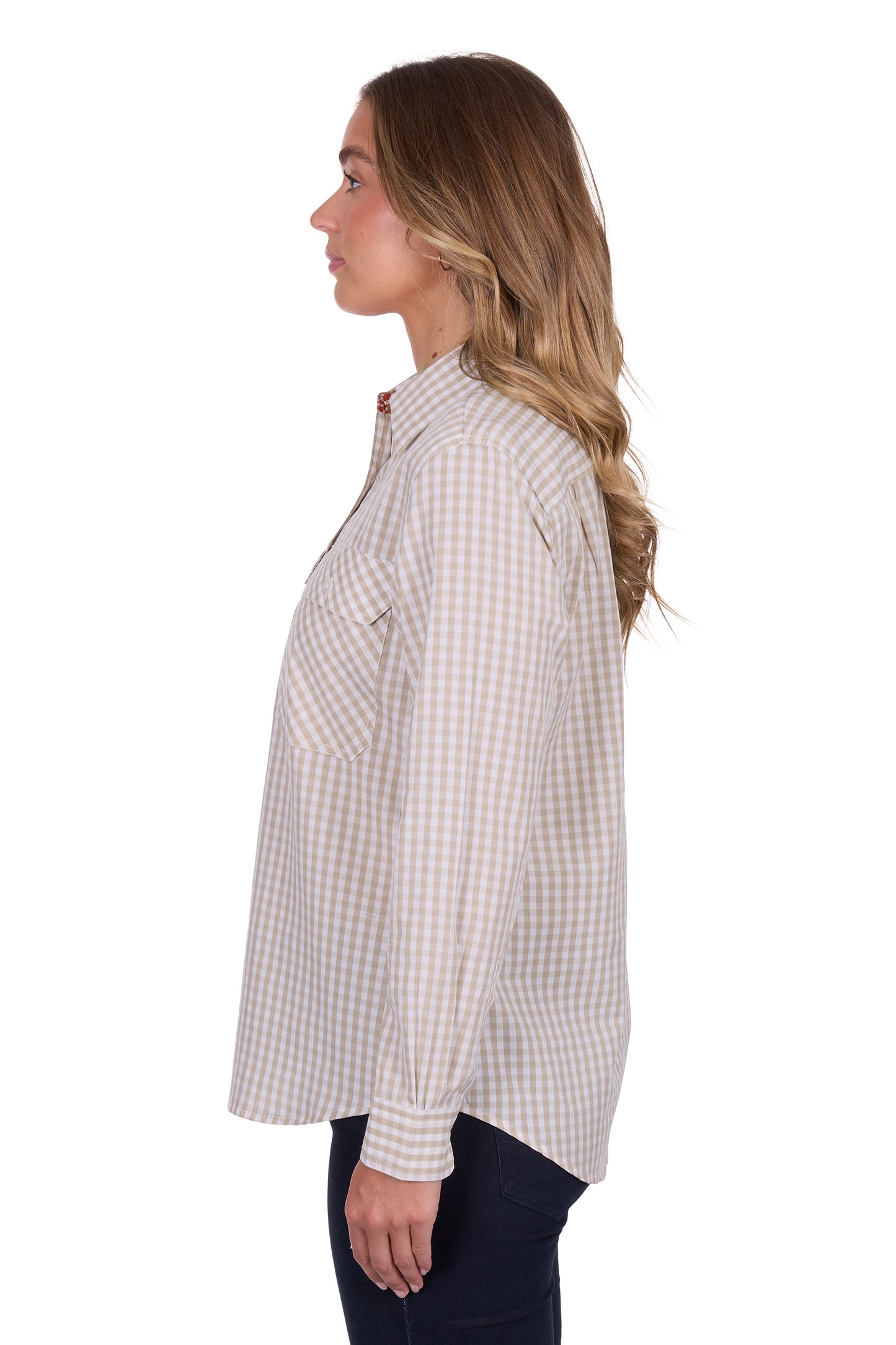 WMNS SARA 1/2 PLKT LS SHIRT