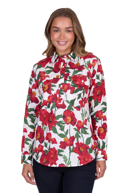 WMNS ZOE 1/2 PLKT LS SHIRT