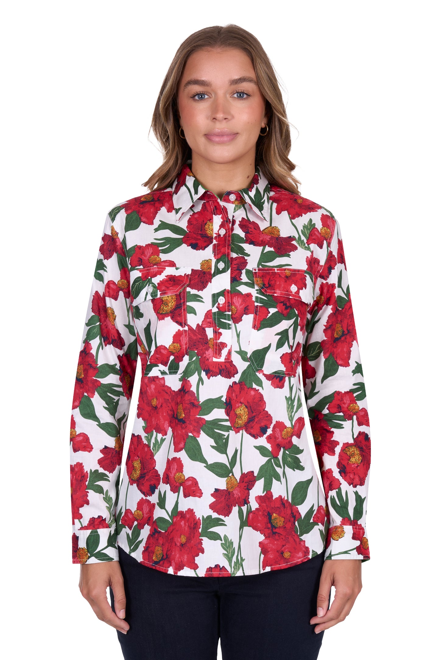 WMNS ZOE 1/2 PLKT LS SHIRT