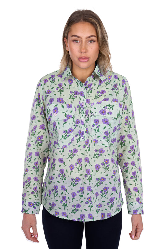 WMNS LYNN 1/2 PLKT LS SHIRT