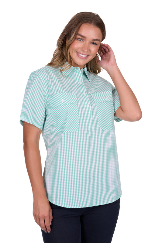 WMNS GRACE 1/2 PLKT SS SHIRT