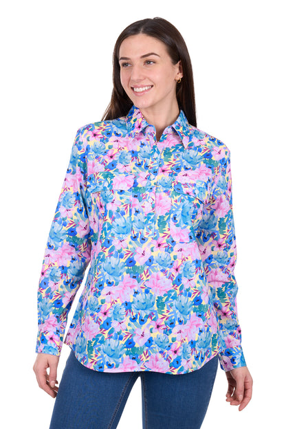 WMNS TRIXIE 1/2 PLKT LS SHIRT