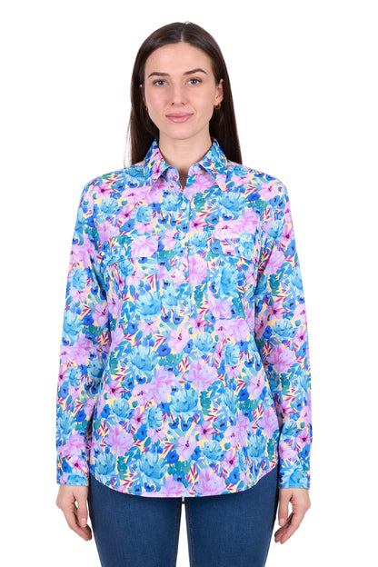 WMNS TRIXIE 1/2 PLKT LS SHIRT