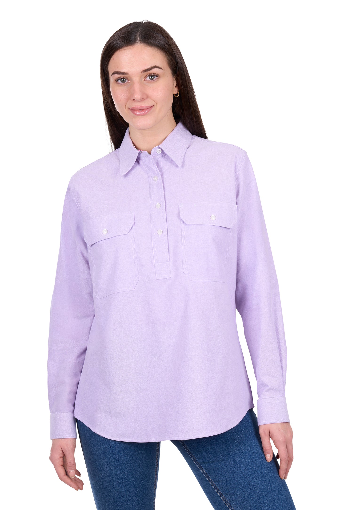 WMNS GINNY 1/2 PLKT LS SHIRT
