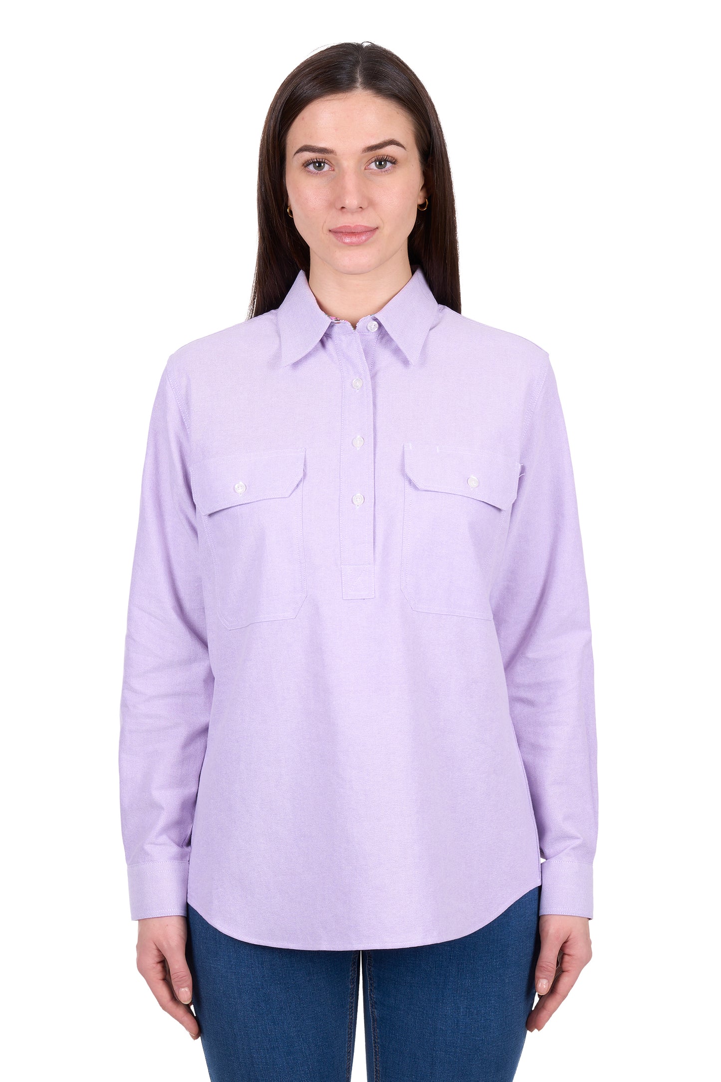 WMNS GINNY 1/2 PLKT LS SHIRT