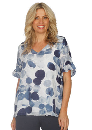 Sphere Print V Neck