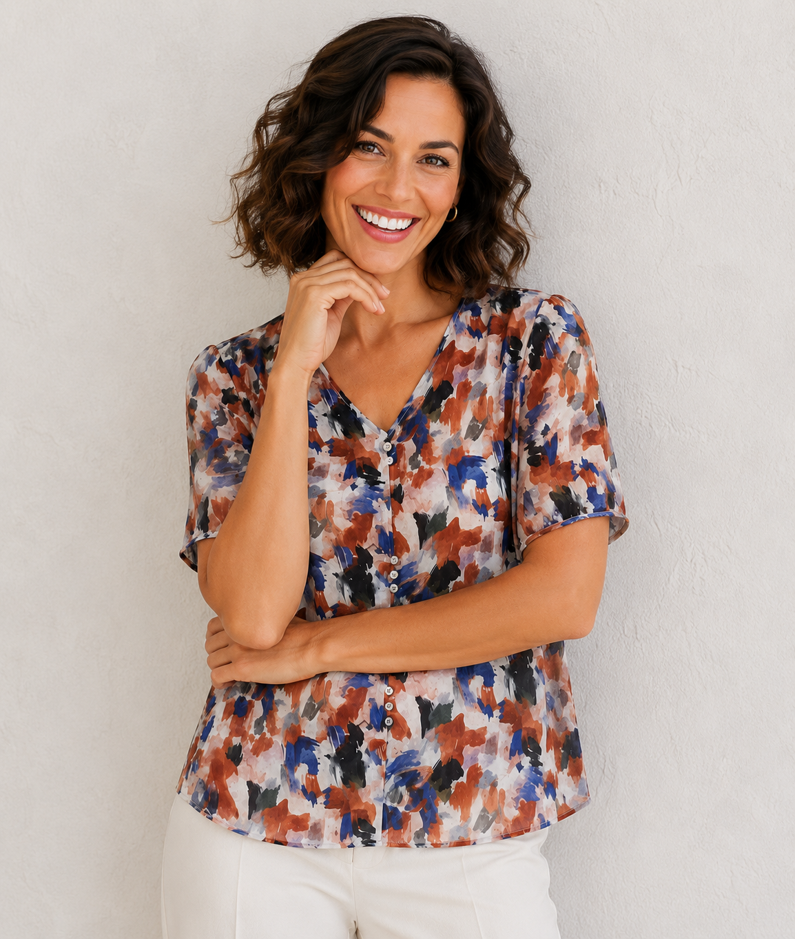 Soft V-Neck Blouse