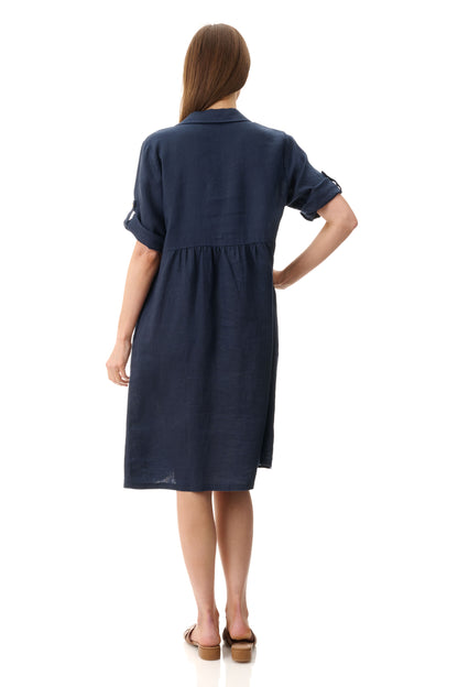 Collared Linen Dress