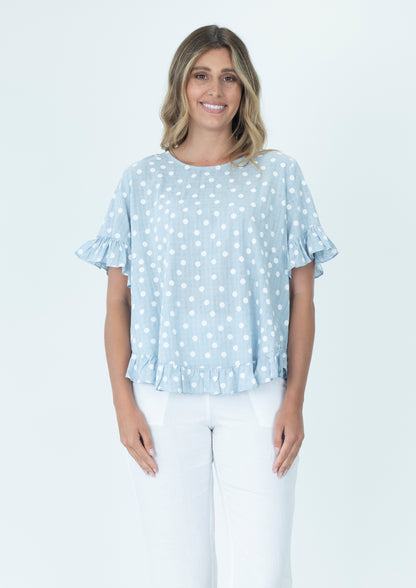 Spot Frill Top