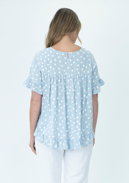 Spot Frill Top