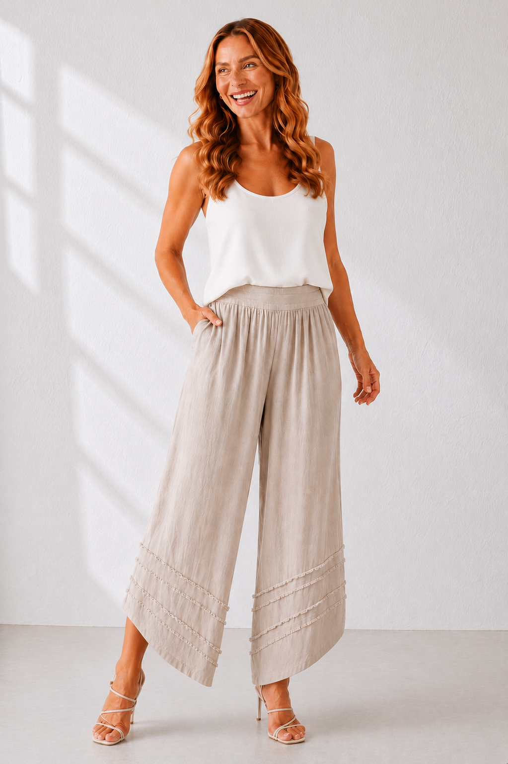 Cotton Ruffle Pants